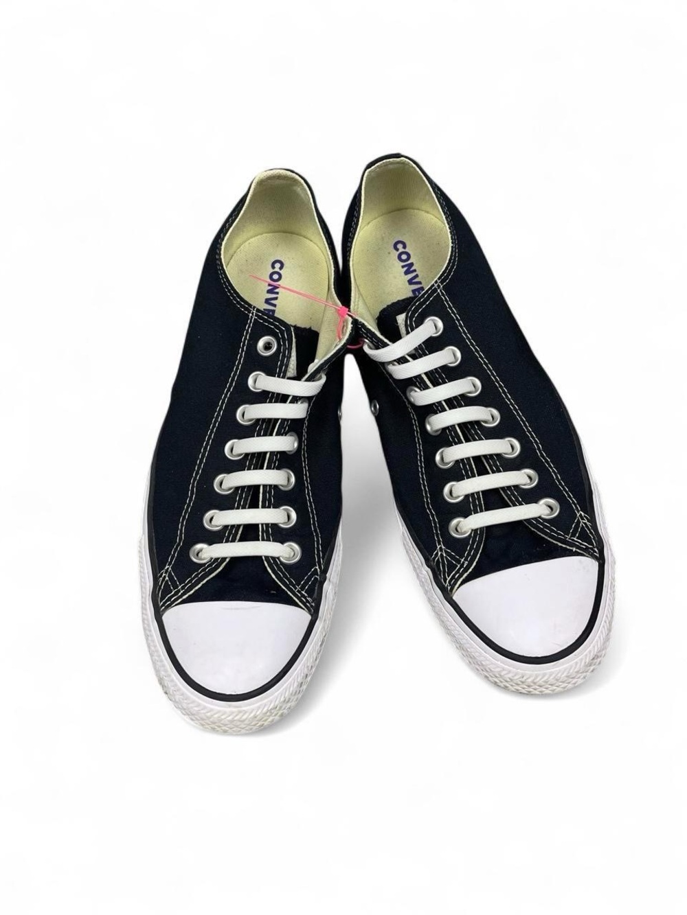 Converse Low Top Canvas Sneakers in Black and White Mens 10